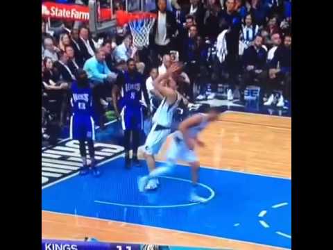 Dirk Nowitzki gets stuffed by the rim on a dunk attempt
