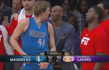 Dirk Nowitzki hits the game winner & gets some butt tap love from Kobe