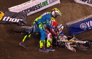Dirtbikers come to blows at the Monster Energy Supercross
