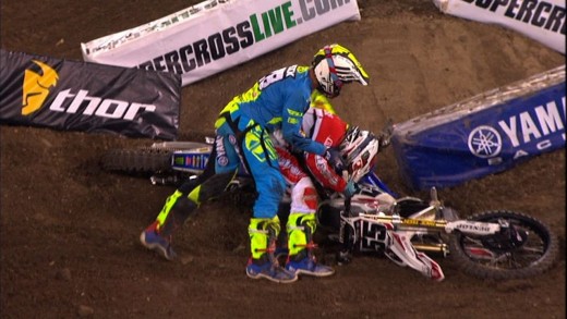 Dirtbikers come to blows at the Monster Energy Supercross