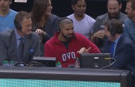 Drake joins the Toronto Raptors broadcast to talk hoops