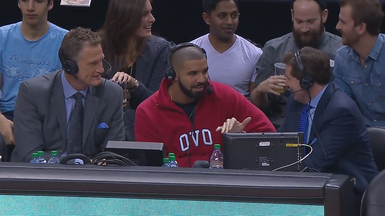 Drake joins the Toronto Raptors broadcast to talk hoops