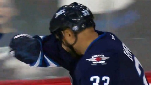 Dustin Byfuglien hits the dab after breakaway SHG