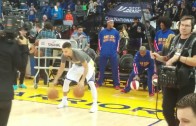 Harlem Globetrotter imitates Steph Curry’s pre-game routine