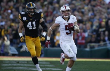Christian McCaffrey 75-yard touchdown reception on first play in the Rose Bowl