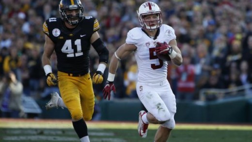 Christian McCaffrey 75-yard touchdown reception on first play in the Rose Bowl