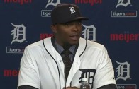 Justin Upton defends right handed hitters in Detroit