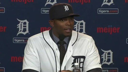 Justin Upton defends right handed hitters in Detroit