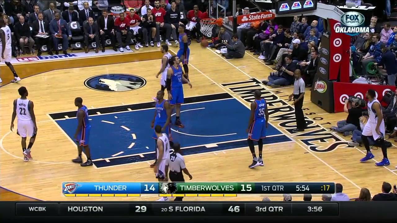 Karl Anthony Towns hits a freak trick shot after the whistle
