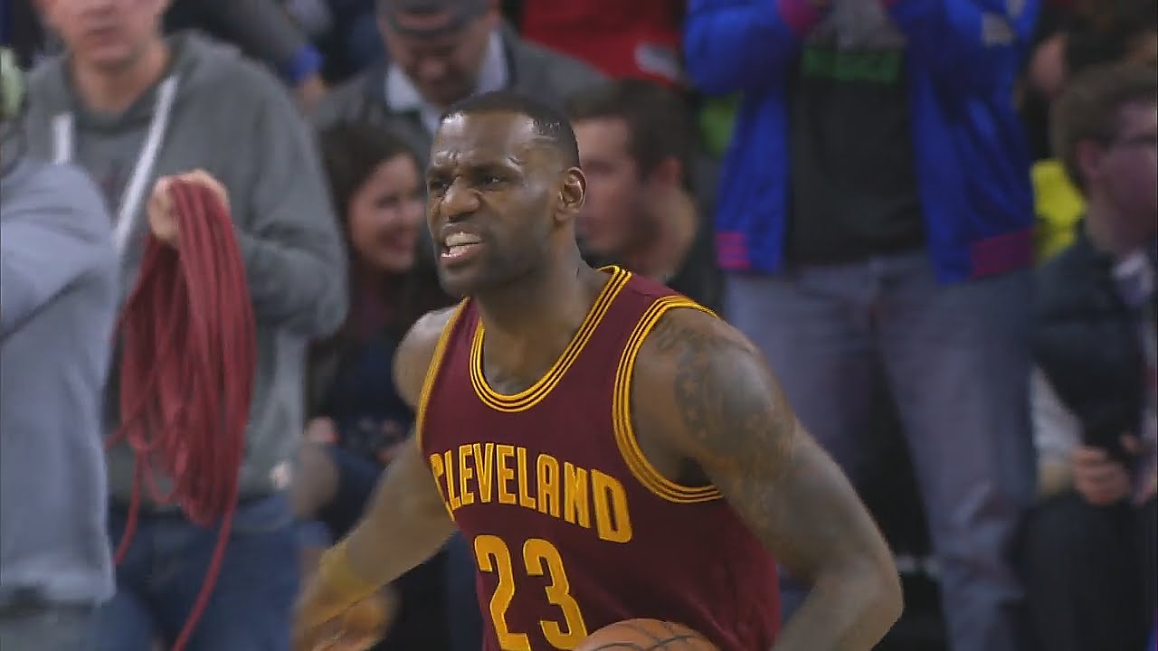 LeBron James chewed into Tristan Thompson on the court
