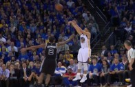 Steph Curry fakes out Kawhi Leonard & buries the 3-pointer