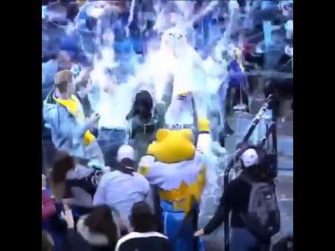 Nuggets mascot Rocky savagely attacks a Memphis Grizzlies fan