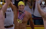 Olympian Michael Phelps rocks the Curtain of Distraction at Arizona State