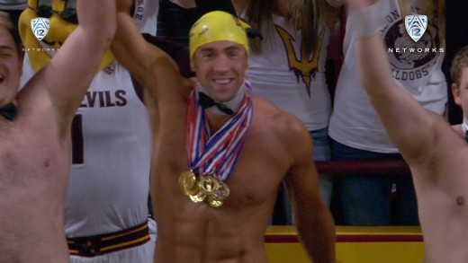 Olympian Michael Phelps rocks the Curtain of Distraction at Arizona State