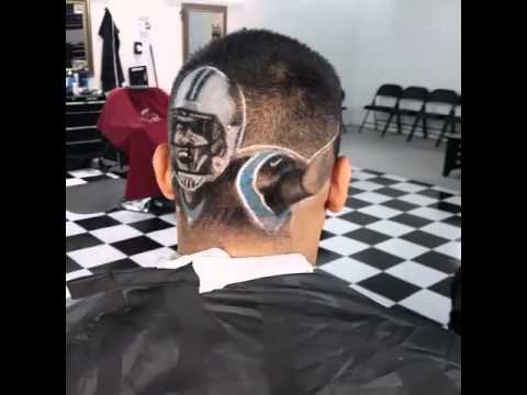 Panthers fan gets Cam Newton haircut by The Barber Joe (San Antonio, TX)