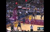 Steph Curry hits 3 pointer & stares down Cavs fan talking trash to him