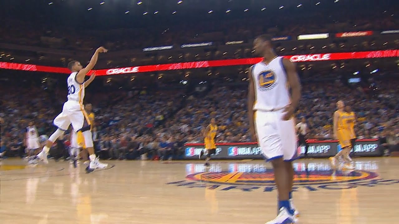 Steph Curry hits a half court buzzer beater vs. the Pacers