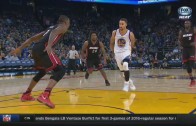 Steph Curry with an unbelievable behind the back pass