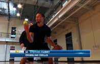 Stephen Curry shows off dribbling drill with multiple tennis balls