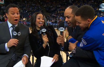 Stephen Curry video bombs dad during pregame