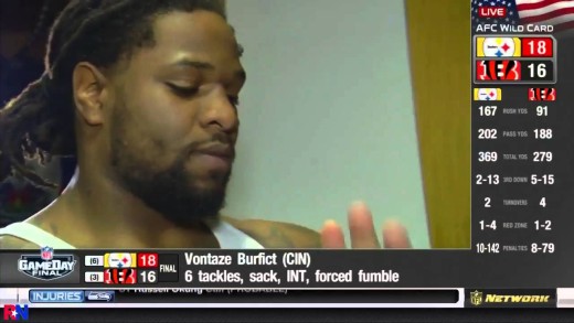 Vontaze Burfict goes “Marshawn Lynch” during media scrum