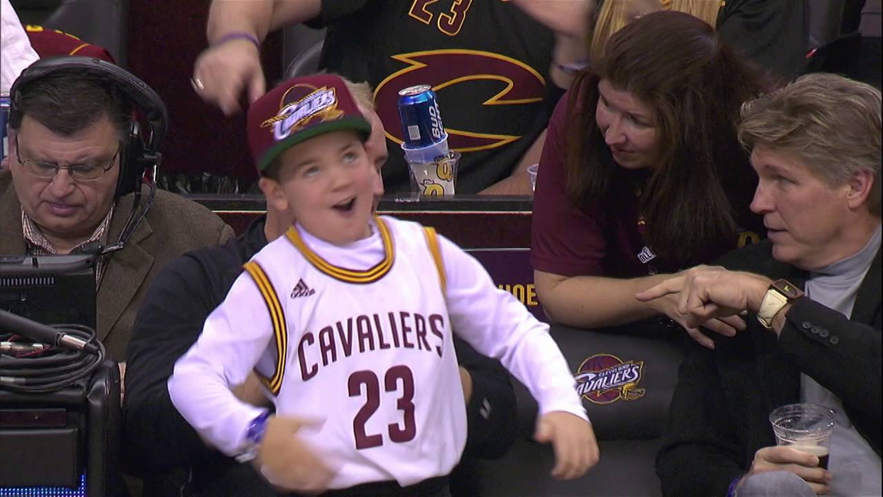 Young Cleveland Cavaliers fan was turned up courtside!