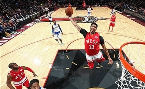 Anthony Davis throw down a major alley-oop slam at All Star