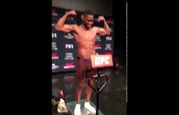 Antonio Brown weighs in at UFC Fight Night in Pittsburgh