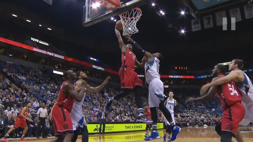 DeMar DeRozan with the massive slam on the Timberwolves