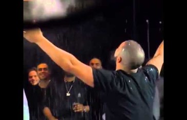 Drake does the LeBron James “Chalk Throw” for Ping Pong match