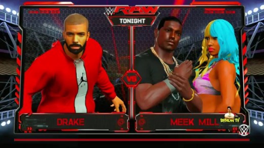 Drake vs. Meek Mill wrestling match in WWE 2K16