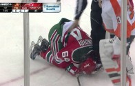 Epic hockey flop by New Jersey Devils player Joseph Blandisi