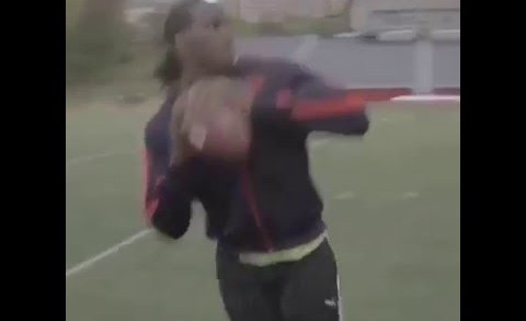 Jamaal Charles throws the ball deep & runs to catch his own throw