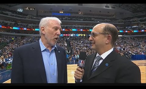 Jeff Van Gundy & Gregg Popovich with a funny exchange