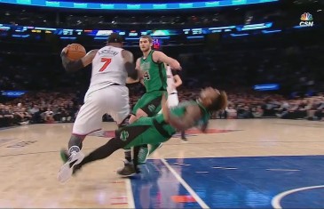 Marcus Smart with an epic flop on Carmelo Anthony