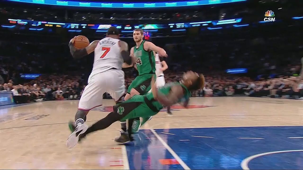 Marcus Smart with an epic flop on Carmelo Anthony