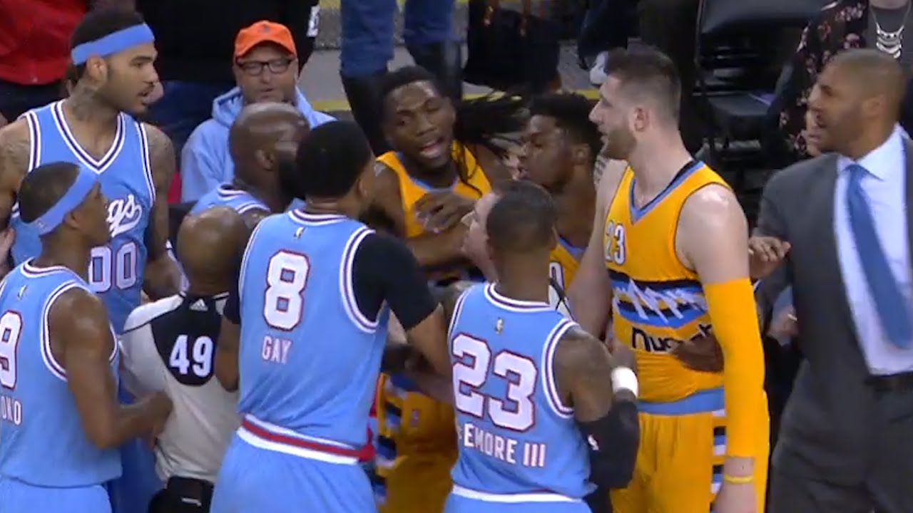 Nuggets & Kings get into a physical altercation