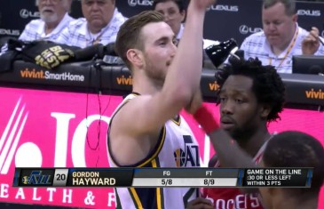 Patrick Beverley trying to punk Gordon Hayward on his free throws