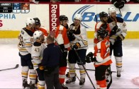 Philadelphia Flyers’ Radko Gudas with a brutal head shot hit on Catenacci