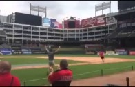 Texas Rangers fan wins season tickets by hitting a home run