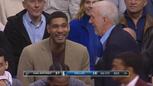 Tim Duncan & Gregg Popovich laugh at Mavs’ Salah Mejri for talking trash