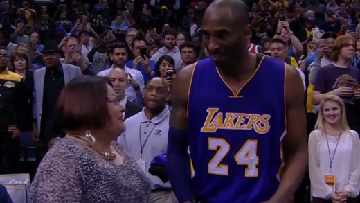 Woman fan tried to hug Kobe Bryant but got denied