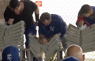 Royals manager Ned Yost breaks concrete blocks with bare hands
