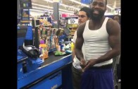 Adrien Broner throws his change in the air at Wal-Mart