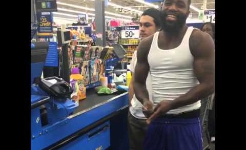 Adrien Broner throws his change in the air at Wal-Mart