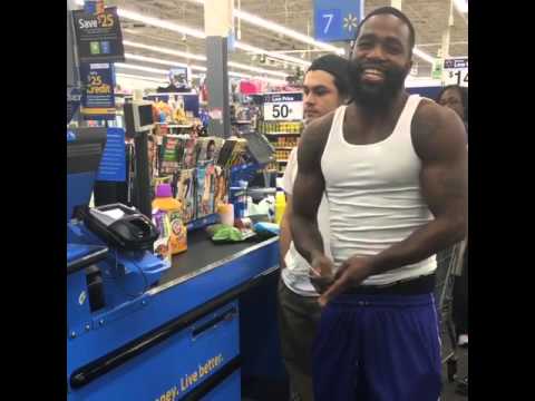 Adrien Broner throws his change in the air at Wal-Mart