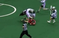 Lacrosse goaltender with an absolutely crushing hit