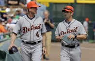 Jim Harbaugh joins the Detroit Tigers coaching staff for the day