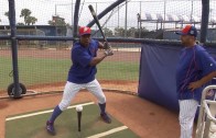 Curtis Granderson speaks on how to hit off a tee properly