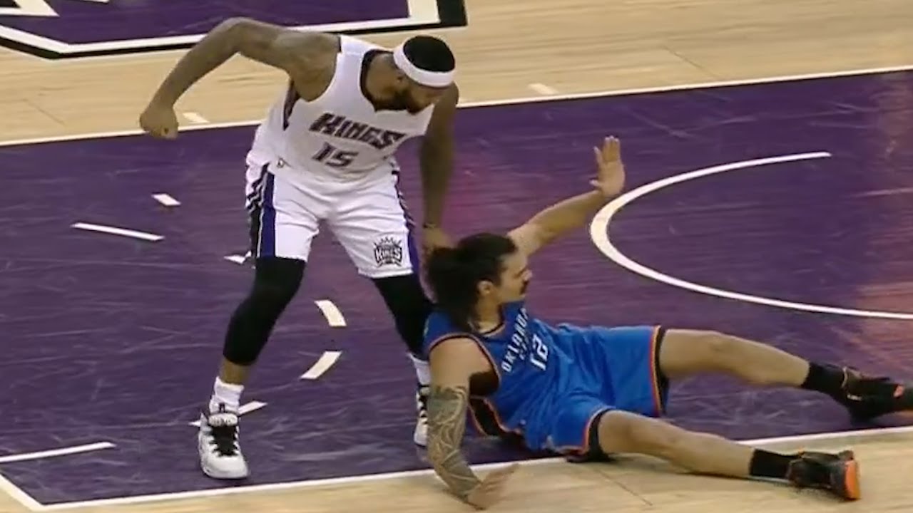 DeMarcus Cousins almost punches Steven Adams